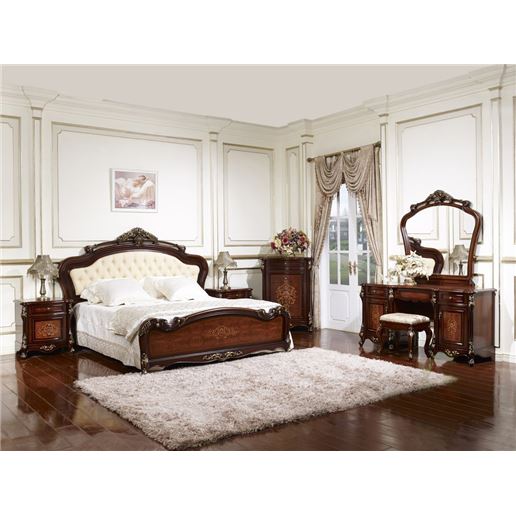 Спальный гарнитур Аманда 5 предметов Темный орех с золотом