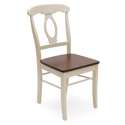 Стул с твердым сиденьем Napoleon Античный белый/Тёмный дуб