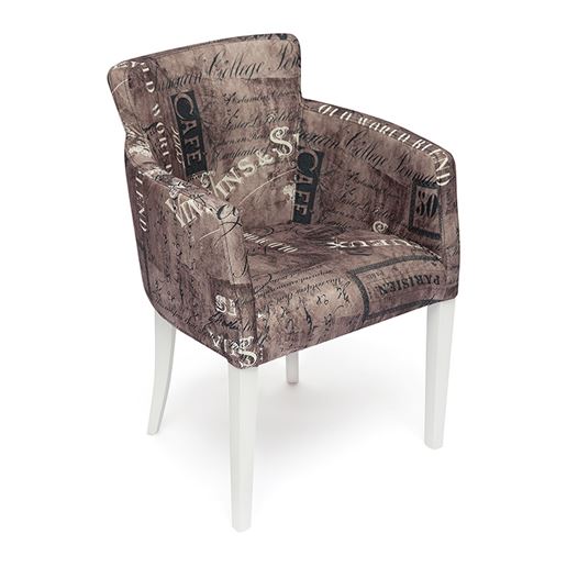 Стул Knez Белый/Париж на коричневом