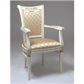 миниатюра Кресло "Милорд №11-S" (Слоновая кость 1013+патина золото/Ткань №19) №1