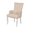 миниатюра Кресло Виктория Эмаль белая/4 Кремовый (Кожзам) №2