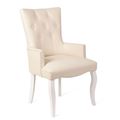 миниатюра Кресло Виктория Эмаль белая/4 Кремовый (Кожзам) №1