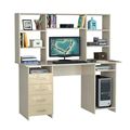 миниатюра Стол компьютерный Милан-6 Глянец, с надставкой дуб молочный / бежевый №1