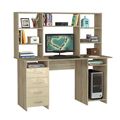 миниатюра Стол компьютерный Милан-6 Глянец, с надставкой дуб сонома / бежевый №1