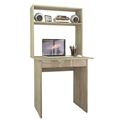 миниатюра Стол компьютерный Милан-2Я Глянец, с надставкой дуб сонома / капучино №1
