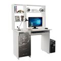 миниатюра Стол компьютерный Милан-3 Глянец, с надставкой белый / серый №1