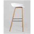 миниатюра Барный стул Libra БЕЛЫЙ, белый пластик, ножки оттенка естественного дерева №3