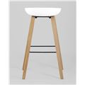 миниатюра Барный стул Libra БЕЛЫЙ, белый пластик, ножки оттенка естественного дерева №4