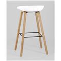 миниатюра Барный стул Libra БЕЛЫЙ, белый пластик, ножки оттенка естественного дерева №5