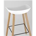 миниатюра Барный стул Libra БЕЛЫЙ, белый пластик, ножки оттенка естественного дерева №6