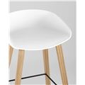 миниатюра Барный стул Libra БЕЛЫЙ, белый пластик, ножки оттенка естественного дерева №7