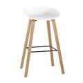 миниатюра Барный стул Libra БЕЛЫЙ, белый пластик, ножки оттенка естественного дерева №1