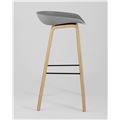 миниатюра Барный стул Libra серый, пластик, ножки под натуральное дерево №2