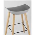 миниатюра Барный стул Libra серый, пластик, ножки под натуральное дерево №5