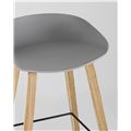 миниатюра Барный стул Libra серый, пластик, ножки под натуральное дерево №6