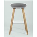 миниатюра Барный стул Libra серый, пластик, ножки под натуральное дерево №7