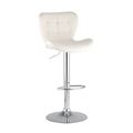 миниатюра Барный стул PORSCHE белый экокожа, прострочка, газлифт, хром №1