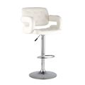 миниатюра Барный стул Бентли белый PU-кожа, дугообразные подлокотники №1