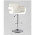 миниатюра Барный стул Бентли белый PU-кожа, дугообразные подлокотники №7