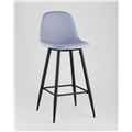 миниатюра Барный стул Валенсия небесно-голубойстальной каркас, ткань из рогожки №2