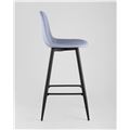 миниатюра Барный стул Валенсия небесно-голубойстальной каркас, ткань из рогожки №3