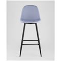 миниатюра Барный стул Валенсия небесно-голубойстальной каркас, ткань из рогожки №4
