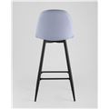миниатюра Барный стул Валенсия небесно-голубойстальной каркас, ткань из рогожки №5