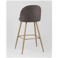 миниатюра Барный стул Лион обивка шенилл коричневая, ножки металлические в цвет светлого дерева №5