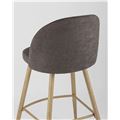 миниатюра Барный стул Лион обивка шенилл коричневая, ножки металлические в цвет светлого дерева №6
