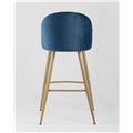 миниатюра Барный стул Лион цвет голубой обивка велюр, светлые ножки под дерево №4