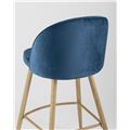 миниатюра Барный стул Лион цвет голубой обивка велюр, светлые ножки под дерево №6
