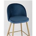 миниатюра Барный стул Лион цвет голубой обивка велюр, светлые ножки под дерево №8