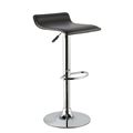 миниатюра Барный стул Хай-Тек черный обивка экокожа, хромированная ножка, газ-лифт №1