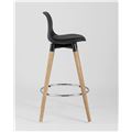 миниатюра Полубарный стул Мартин черный PU-кожа, деревянные ножки, опорная планка-подножка №2