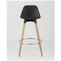 миниатюра Полубарный стул Мартин черный PU-кожа, деревянные ножки, опорная планка-подножка №3