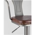 миниатюра Стул барный Tolix ARMS SOFT серебристый стальной каркас №8