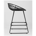 миниатюра Стул барный UFO черный металл с черной подушкой из экокожи №4