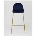 миниатюра Стул барный Валенсия мягкий синий, обивка велюр, ножки золотые №2