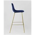 миниатюра Стул барный Валенсия мягкий синий, обивка велюр, ножки золотые №5