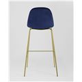 миниатюра Стул барный Валенсия мягкий синий, обивка велюр, ножки золотые №6