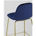 миниатюра Стул барный Валенсия мягкий синий, обивка велюр, ножки золотые №7