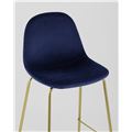 миниатюра Стул барный Валенсия мягкий синий, обивка велюр, ножки золотые №8