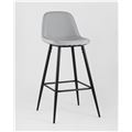 миниатюра Стул барный Валенсия серый с подножкой, ножки черные №4