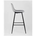 миниатюра Стул барный Валенсия серый с подножкой, ножки черные №5
