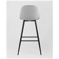 миниатюра Стул барный Валенсия серый с подножкой, ножки черные №6
