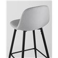 миниатюра Стул барный Валенсия серый с подножкой, ножки черные №7