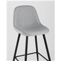 миниатюра Стул барный Валенсия серый с подножкой, ножки черные №8