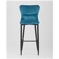 миниатюра Стул барный Лилиан велюр бирюзовый, черные металлические ножки №2