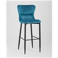миниатюра Стул барный Лилиан велюр бирюзовый, черные металлические ножки №4