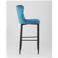 миниатюра Стул барный Лилиан велюр бирюзовый, черные металлические ножки №5